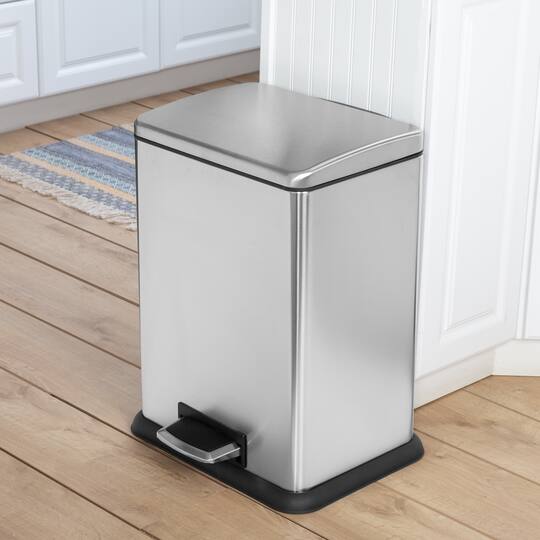 Honey Can Do Tall & Wide 58L Stainless Steel Step Trash Can with Lid